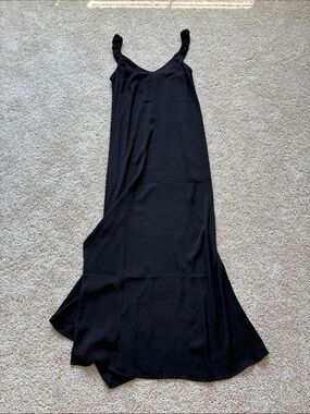 express maxi dress strappy cut out Express Women's Satin Strappy Pleated V-Neck Sleeveless Cutout Maxi Dress in Black Medium